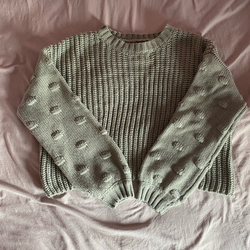 Moon & Madison Light Green Cropped Sweater Size: XS